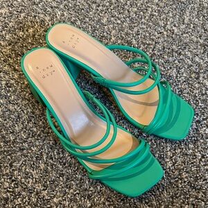 A New Day Women's Vibrant Green Strappy Heels